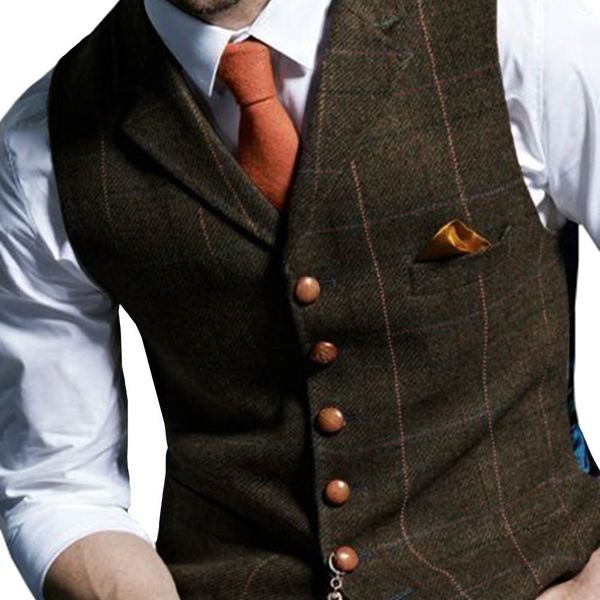 men's vests men's vest tweed wool waistcoat lapel plaid casual slim fit suit vest groomsmen tuxedo for wedding brown black sleevel, Black;white
men's vests men's vest tweed wool waistcoat lapel plaid casual slim fit suit vest groomsmen tuxedo for wedding brown black sleevel, Black;white