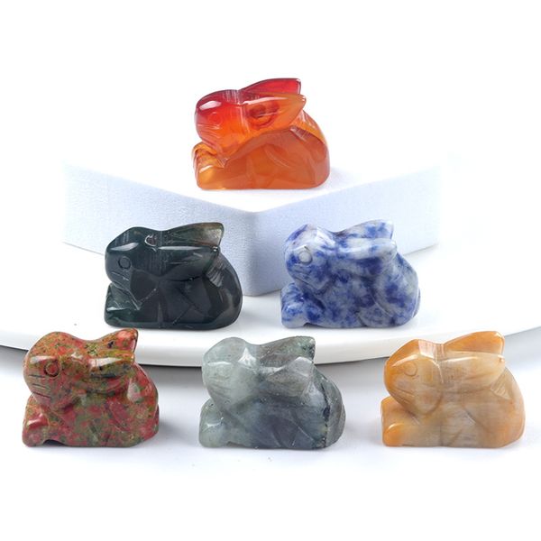 natural stone carving 1 inch lovely rabbit crafts ornaments agate rose quartz healing crystal animal decoration, Black
natural stone carving 1 inch lovely rabbit crafts ornaments agate rose quartz healing crystal animal decoration, Black