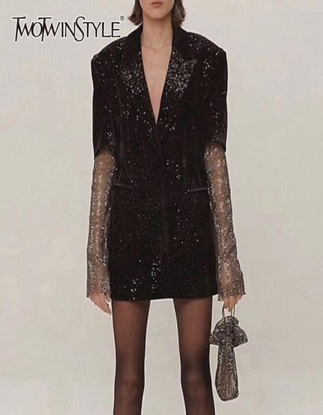 twotyle patchwork diamonds elegant womens coats notched long sleeve perspective coat female autumn fashion y2001018697388, Black;brown
twotyle patchwork diamonds elegant womens coats notched long sleeve perspective coat female autumn fashion y2001018697388, Black;brown