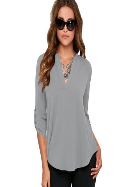 women039s chiffon tshirts solid middle sleeve blusas deep v neck chiffons plus sizes blouse casual long sleeved ol style 8899821, White
women039s chiffon tshirts solid middle sleeve blusas deep v neck chiffons plus sizes blouse casual long sleeved ol style 8899821, White