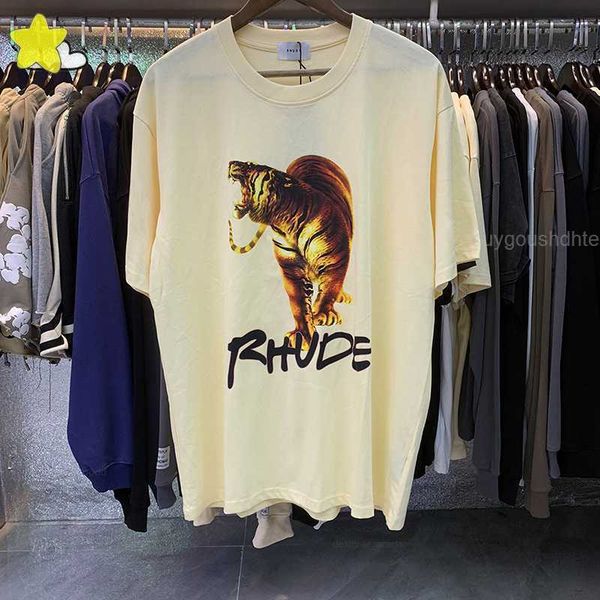tiger printing pattern rhude short sleeve men women fashion streetwear tees casual o-neck rhude t-shirts, White;black
tiger printing pattern rhude short sleeve men women fashion streetwear tees casual o-neck rhude t-shirts, White;black