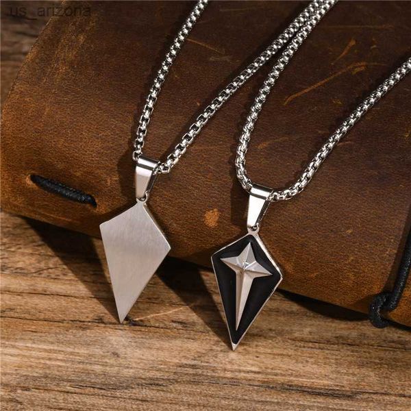 kotik fashoin punk vintage star pendant necklaces for men silver color stainless steel geometric collar jewelry gifts l230620
kotik fashoin punk vintage star pendant necklaces for men silver color stainless steel geometric collar jewelry gifts l230620