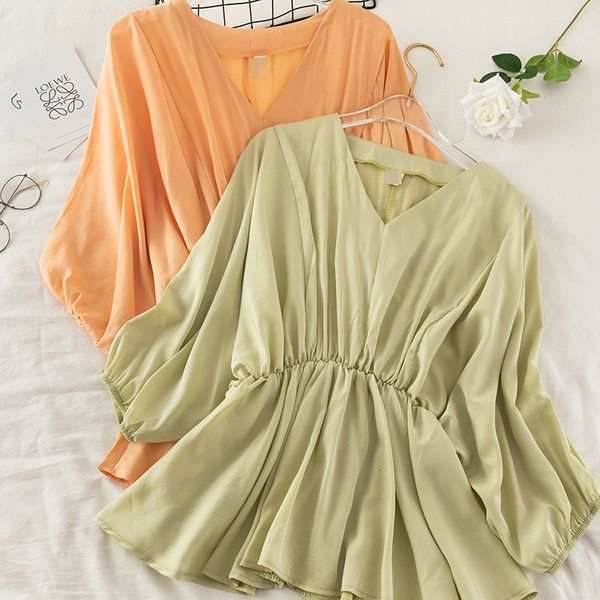 women's blouses shirts women summer v-neck half lantern sleeve basic ruffles shirt elegant lady elastic slim pleated pullover chiffon b, White
women's blouses shirts women summer v-neck half lantern sleeve basic ruffles shirt elegant lady elastic slim pleated pullover chiffon b, White
