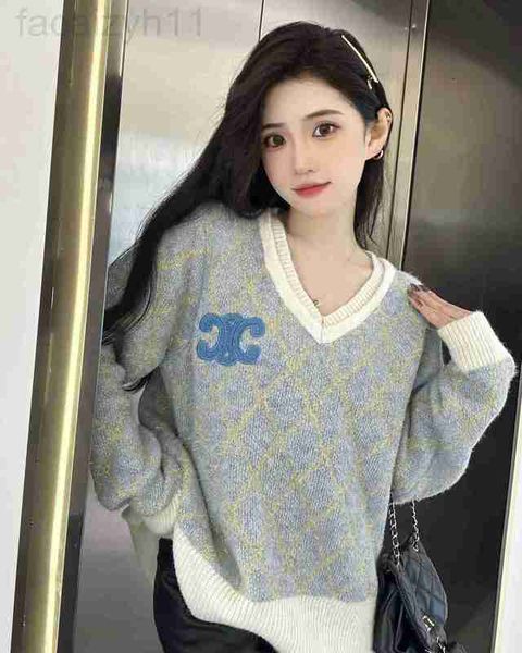women's knits & tees designer ce23 new gold and silver thread diamond v-neck long sleeve sweater female letter embroidery decoration de, White
women's knits & tees designer ce23 new gold and silver thread diamond v-neck long sleeve sweater female letter embroidery decoration de, White