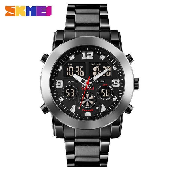 skmei watch led chronograph dual display wristwatches electronic clock fashion stainless steel strap watch 1642, Blue
skmei watch led chronograph dual display wristwatches electronic clock fashion stainless steel strap watch 1642, Blue