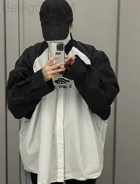 men's casual shirts designer high version 2023 early autumn new b family network red black and white collated sleeve silhouette women&#, White;black
men's casual shirts designer high version 2023 early autumn new b family network red black and white collated sleeve silhouette women&#, White;black