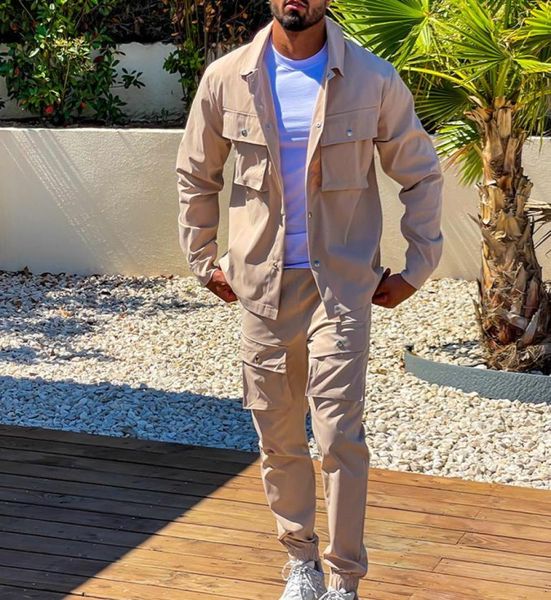 men039s tracksuits streetwear mens two piece sets autumn trend turndown collar jackets and pockets cargo pants suits men fashio5334079, Gray
men039s tracksuits streetwear mens two piece sets autumn trend turndown collar jackets and pockets cargo pants suits men fashio5334079, Gray