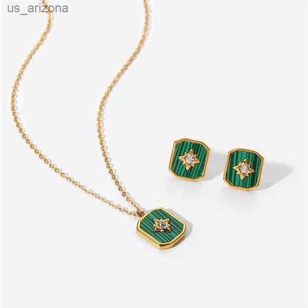 fashion womens earrings necklace set vintage octagram green pendant earrings necklace set statement jewelry gift set l230620, Silver
fashion womens earrings necklace set vintage octagram green pendant earrings necklace set statement jewelry gift set l230620, Silver