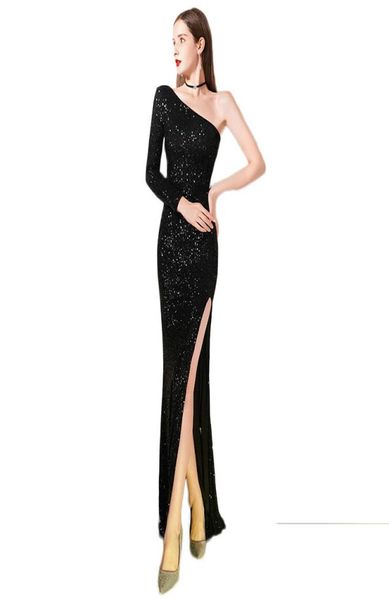 black bling sequins mermaid one shoulder evening dresses 2021 women split long evening gown long sleeve prom dress1665090, Black;red
black bling sequins mermaid one shoulder evening dresses 2021 women split long evening gown long sleeve prom dress1665090, Black;red