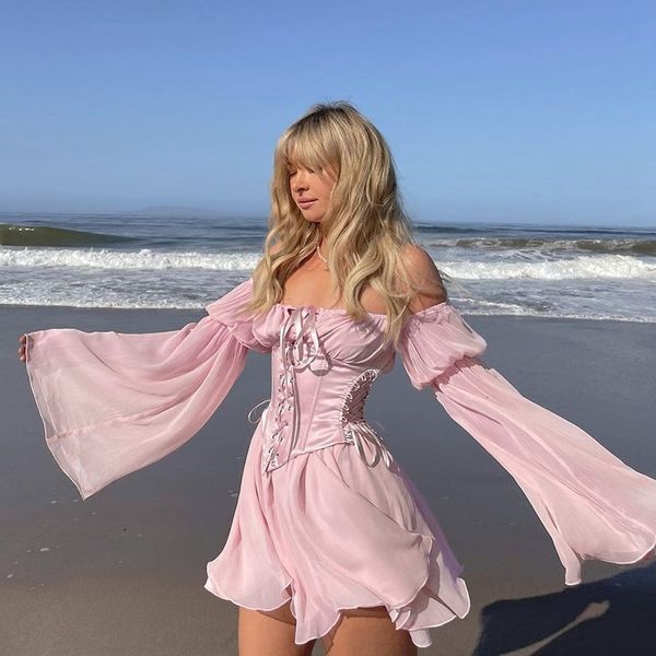 urban dresses women fairy pink chiffon mini dress chic bandage corset vintage long puff sleeve sundress slash neck bridesmaid bodycon beach, White;black
urban dresses women fairy pink chiffon mini dress chic bandage corset vintage long puff sleeve sundress slash neck bridesmaid bodycon beach, White;black