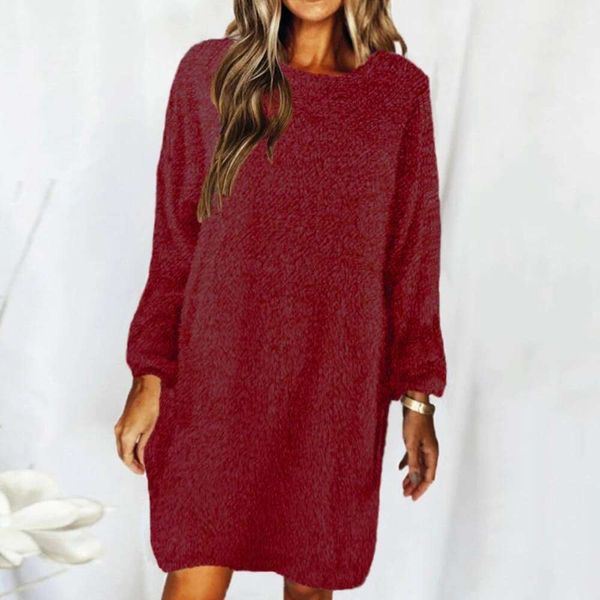 womens clothing autumn and winter loose long sleeved plush sweater dress, Black;gray
womens clothing autumn and winter loose long sleeved plush sweater dress, Black;gray