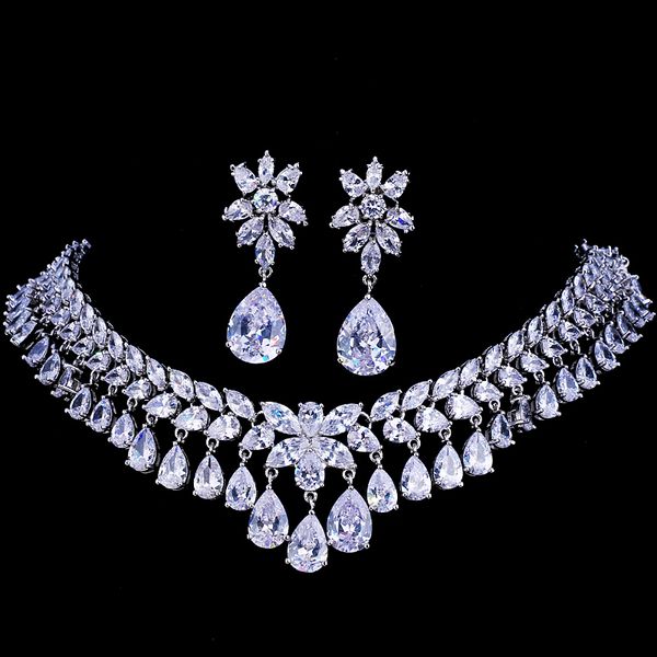 wedding jewelry sets emmaya luxury cubic zirconia bridal tear drop crystal party necklace 230808, Slivery;golden
wedding jewelry sets emmaya luxury cubic zirconia bridal tear drop crystal party necklace 230808, Slivery;golden