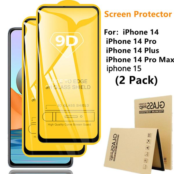 Image of 2 Pcs Screen Protector Tempered Glass For iPhone 15 14 13 12 11 Pro Max Mini X XS XR 6 7 8 Plus SE