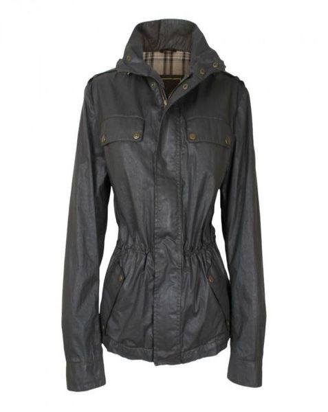 designer women wax jacket tailored collar 2 slant pocket loose body slim waist waterproof fabric 3023854, Black;brown
designer women wax jacket tailored collar 2 slant pocket loose body slim waist waterproof fabric 3023854, Black;brown