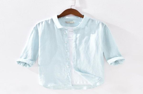 men039s three quarter sleeve shirts 100linen summer casual fashion solid pink shirts man turndown collar blouse y24979870287, White;black
men039s three quarter sleeve shirts 100linen summer casual fashion solid pink shirts man turndown collar blouse y24979870287, White;black