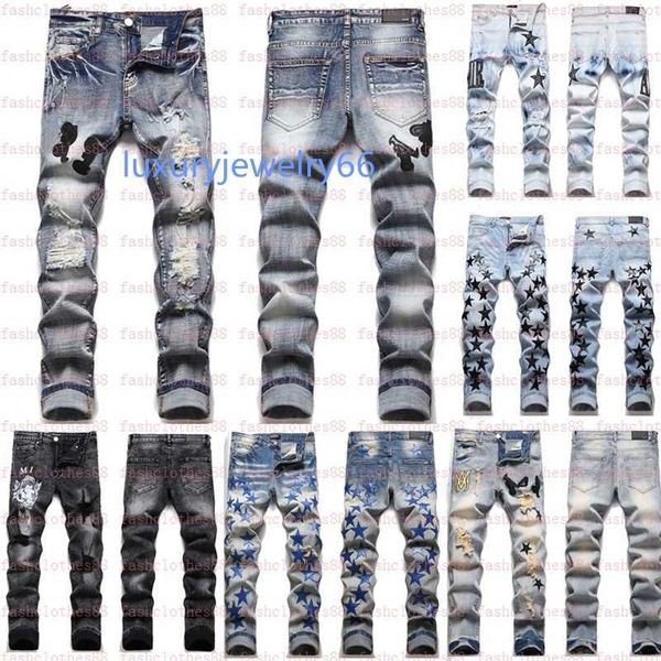 men's jeans european jean broken hombre letter star men embroidery patchwork ripped for trend brand motorcycle pant mens skinny, Blue
men's jeans european jean broken hombre letter star men embroidery patchwork ripped for trend brand motorcycle pant mens skinny, Blue