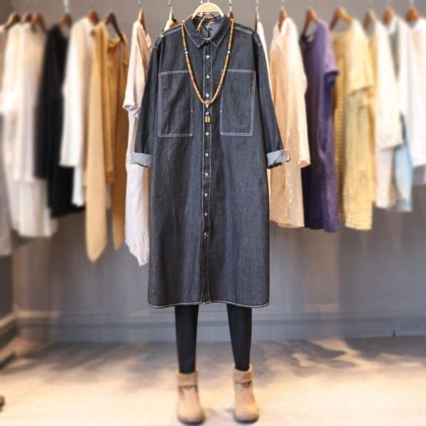 spring loose large size casual womens long sleeved dress denim fashion cotton cardigan shirt trend, Black;gray
spring loose large size casual womens long sleeved dress denim fashion cotton cardigan shirt trend, Black;gray