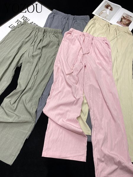 women's pants s yozou summer thin comfort fluid wide leg pink black green gray khaki trousers oversized loose korean solid streetwear 2, Black;white
women's pants s yozou summer thin comfort fluid wide leg pink black green gray khaki trousers oversized loose korean solid streetwear 2, Black;white