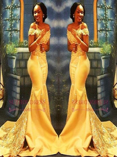 

2023 african nigerian yellow mermaid prom dresses off shoulders lace sequined satin evening prom gowns ba8405 gb1109s8289720, Black