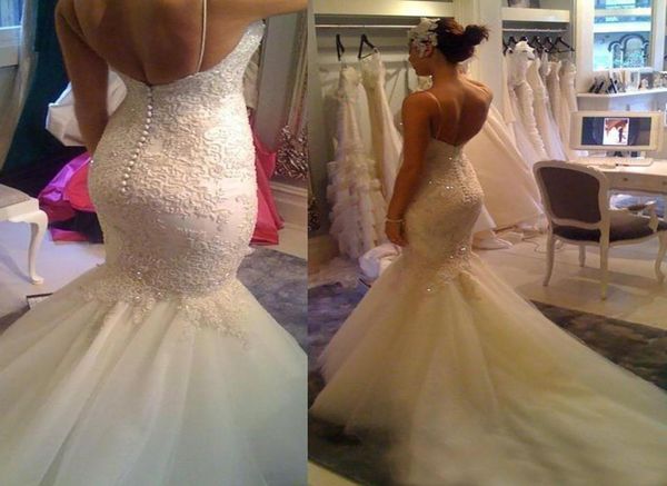 new spaghetti straps lace mermaid wedding dresses applique sequins open back court train wed gowns bridal gowns custom made8739761, White
new spaghetti straps lace mermaid wedding dresses applique sequins open back court train wed gowns bridal gowns custom made8739761, White