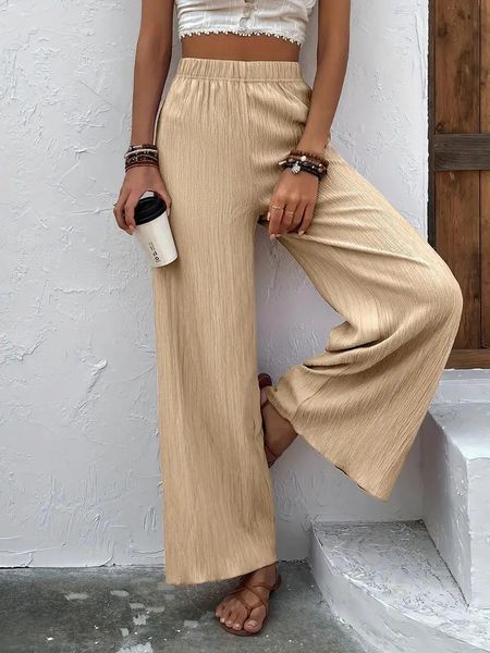 women's pants s 2023 summer long black pleated elastic waist looes wideleg female casual trendy elegant ladies clothes 230808, Black;white
women's pants s 2023 summer long black pleated elastic waist looes wideleg female casual trendy elegant ladies clothes 230808, Black;white