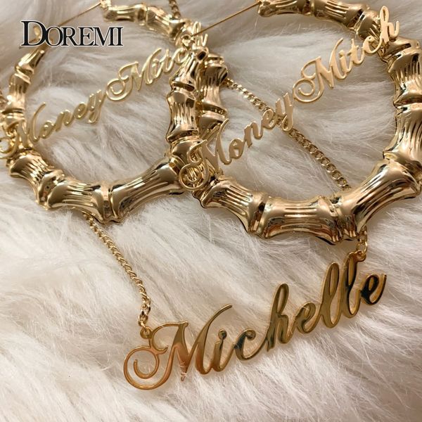 hoop huggie doremi name earrings and necklace set 3mm cuban chain round bamboo earrings custom bamboo hoopletter personalised name earrings, Golden;silver
hoop huggie doremi name earrings and necklace set 3mm cuban chain round bamboo earrings custom bamboo hoopletter personalised name earrings, Golden;silver