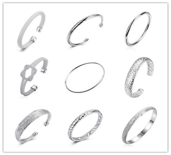 global 925 sterling silver plated charm bangles fashion jewelry for women cool street style mix order shippin9894945, Black
global 925 sterling silver plated charm bangles fashion jewelry for women cool street style mix order shippin9894945, Black