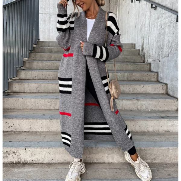 womens knits tees size sxxl spring striped patchwork long knitted cardigan women autumn loose outerwear maxi y2k coat soft jacket sweater 23, White
womens knits tees size sxxl spring striped patchwork long knitted cardigan women autumn loose outerwear maxi y2k coat soft jacket sweater 23, White