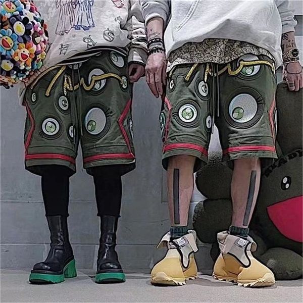 men's shorts readymade thousand eyes copper wire embroidery wash military green old canvas casual pants 230809, White;black
men's shorts readymade thousand eyes copper wire embroidery wash military green old canvas casual pants 230809, White;black