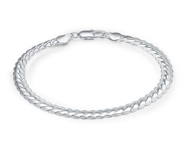 925 silver plated bracelets 5mm flat chain bracelet simple geometry bangle chain bracelets men jewelry h1993126885, Black
925 silver plated bracelets 5mm flat chain bracelet simple geometry bangle chain bracelets men jewelry h1993126885, Black