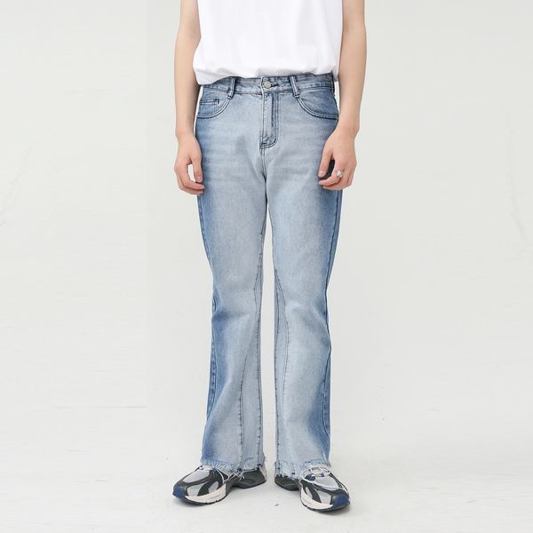 men's jeans four seasons color gradient raw edge mid waist micro flare casual pants 230809, Blue
men's jeans four seasons color gradient raw edge mid waist micro flare casual pants 230809, Blue