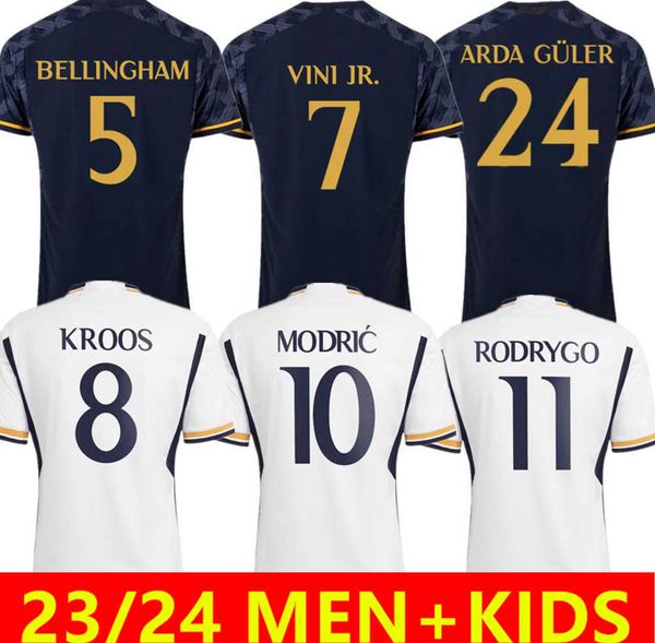men kids 2023 2024 football kits vini jr modric soccer jerseys camiseta de futbol kroos bellingham camavinga valverde rodrygo alaba kid foot, Gray