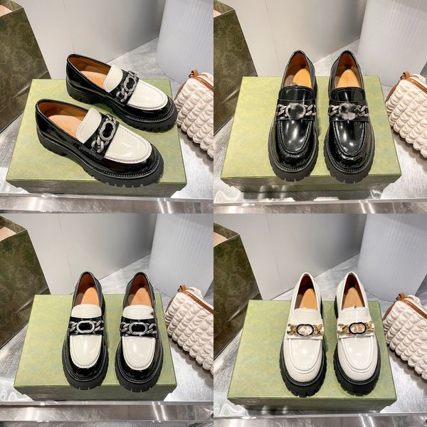 2023 autumn fashion dress shoes designer women's g double dermis trend metal buckle chain slip-on chunky heel muffin platform loafers w, Black
2023 autumn fashion dress shoes designer women's g double dermis trend metal buckle chain slip-on chunky heel muffin platform loafers w, Black