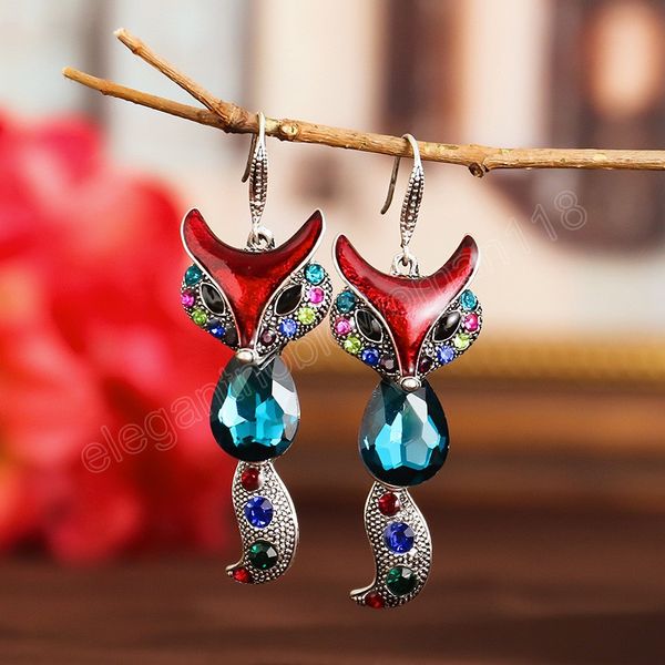 vintage ethnic exaggerated fox drop earrings for women color rhinestone crystal personality animal earrings trendy jewelry, Silver
vintage ethnic exaggerated fox drop earrings for women color rhinestone crystal personality animal earrings trendy jewelry, Silver