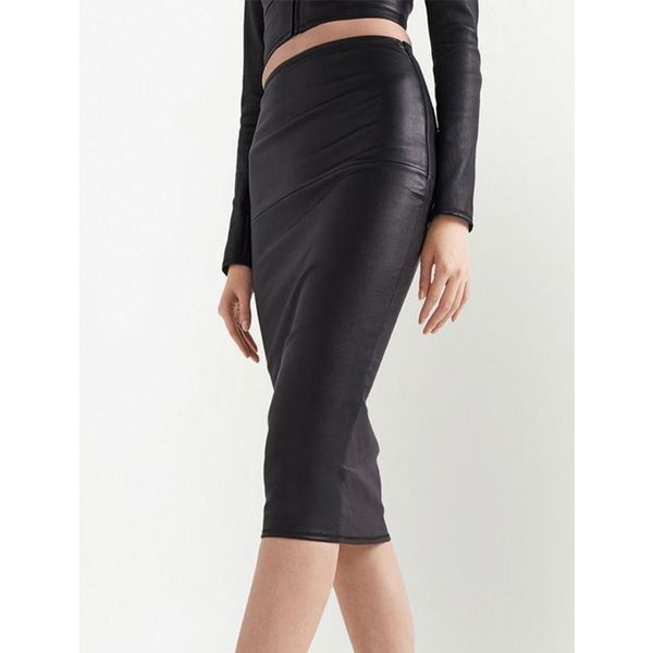 8.9 temperament triangle 100% geuine leather sheepskin slim package hip midi pencil skirt women, Black
8.9 temperament triangle 100% geuine leather sheepskin slim package hip midi pencil skirt women, Black