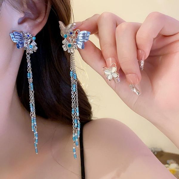 long tassel earrings, light and luxurious, high-end blue butterfly earrings, 2023 new high-end design, niche earrings 0000185, Golden
long tassel earrings, light and luxurious, high-end blue butterfly earrings, 2023 new high-end design, niche earrings 0000185, Golden