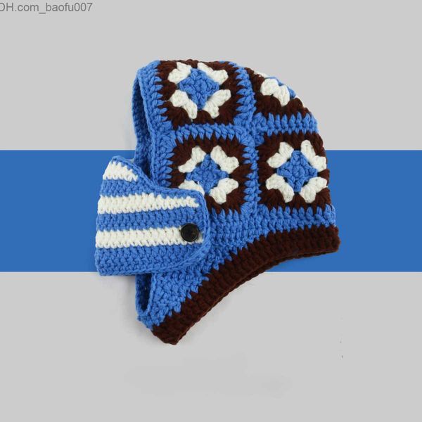 beanie/skull caps flower stripe balaclava men's facial mask knitted hat women's niche personality vintage travel cool warm head le, Blue;gray
beanie/skull caps flower stripe balaclava men's facial mask knitted hat women's niche personality vintage travel cool warm head le, Blue;gray
