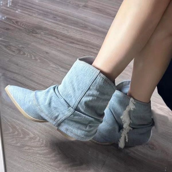 boots pointy toe ladies ankle boots blue canvas denim women's boots casual comfortable western cowboy boots botines mujer 230809, Black
boots pointy toe ladies ankle boots blue canvas denim women's boots casual comfortable western cowboy boots botines mujer 230809, Black