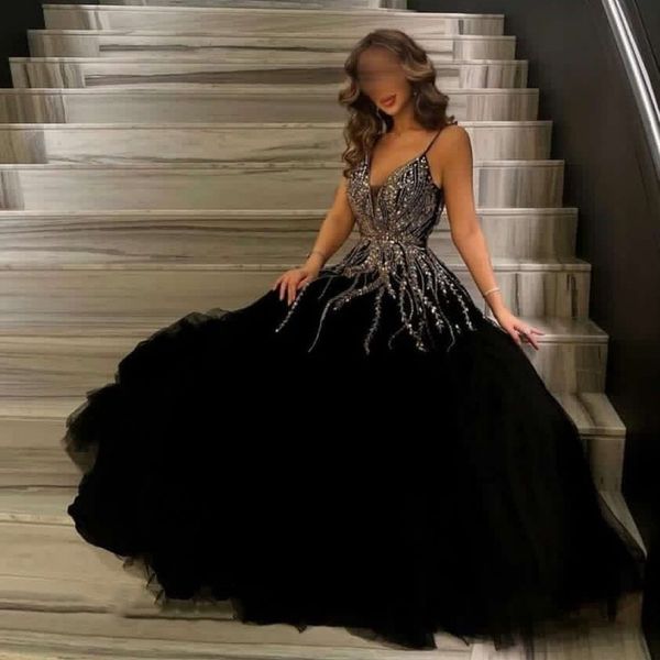 luxury dubai black evening dresses spaghetti strap 2023 elegant beaded arabic long formal dress for women party prom dress, Black;red
luxury dubai black evening dresses spaghetti strap 2023 elegant beaded arabic long formal dress for women party prom dress, Black;red