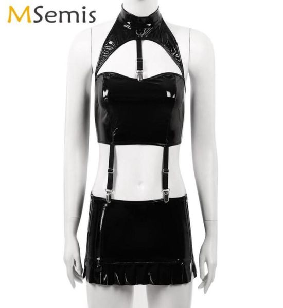 women039s panties women erotic latex mini skirt with halter cutout crop clubwear rave patent leather outfit wet look b8061883, Black;pink
women039s panties women erotic latex mini skirt with halter cutout crop clubwear rave patent leather outfit wet look b8061883, Black;pink