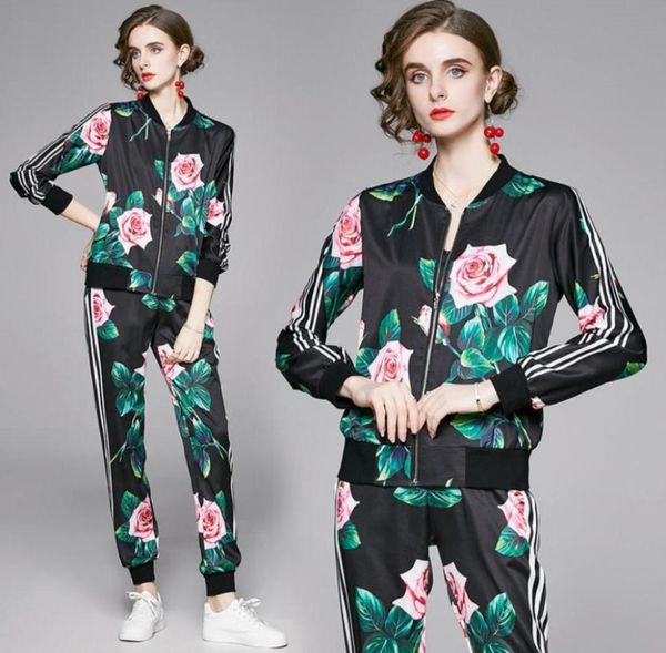 spring summer fall runway two pieces womens ladies casual party sets vintage floral print zippered jacket coat pants tracksuit7508163, White
spring summer fall runway two pieces womens ladies casual party sets vintage floral print zippered jacket coat pants tracksuit7508163, White
