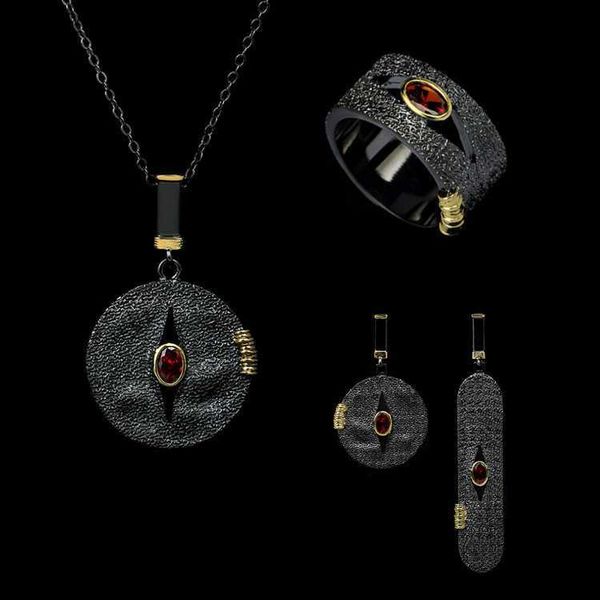 tiowios two tone black round three piece set simple irregular retro geometric ring necklace earrings gift womens jewelry l230620, Silver
tiowios two tone black round three piece set simple irregular retro geometric ring necklace earrings gift womens jewelry l230620, Silver