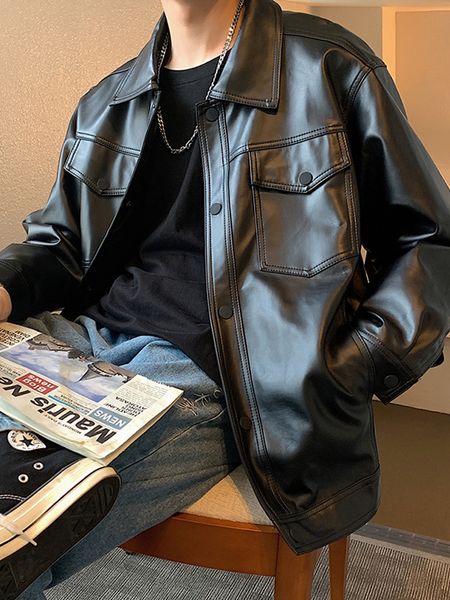 men's jackets 2023 spring and autumn fashion lapel faux leather dress suit coat male business casual pu blazers jacket b80 230809, Black;brown
men's jackets 2023 spring and autumn fashion lapel faux leather dress suit coat male business casual pu blazers jacket b80 230809, Black;brown
