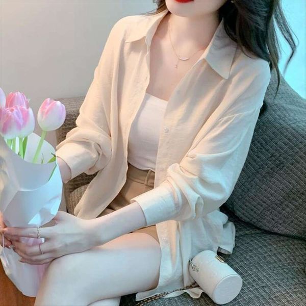 spring and blouses autumn thin fashionable ice silk sunblock clothes long sleeved chiffon shirt womens summer loose, White
spring and blouses autumn thin fashionable ice silk sunblock clothes long sleeved chiffon shirt womens summer loose, White