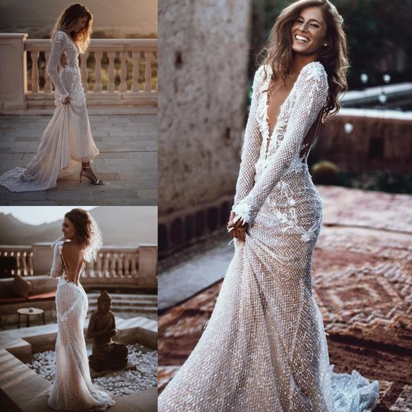 backless mermaid long sleeve wedding dresses bling sequins beads plunging v neck summer beach boho bridal gowns bc15145, White
backless mermaid long sleeve wedding dresses bling sequins beads plunging v neck summer beach boho bridal gowns bc15145, White