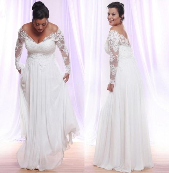 long sleeves plus size wedding dresses with deep vneck applique beach country wedding gown off the shoulder bridal gownsa vestido8202016, White
long sleeves plus size wedding dresses with deep vneck applique beach country wedding gown off the shoulder bridal gownsa vestido8202016, White