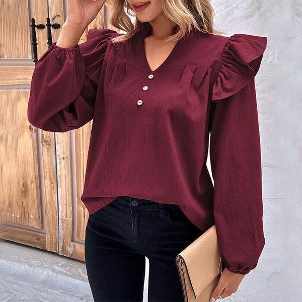 commuter womens clothing shirts early autumn collection ruffled long sleeved design shirt, White
commuter womens clothing shirts early autumn collection ruffled long sleeved design shirt, White