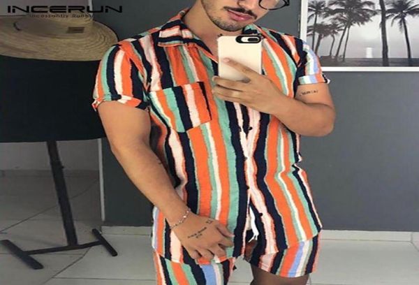 men039s tracksuits incerun summer men striped sets lapel short sleeve shirt shorts casual streetwear cotton beach mens hawaiian1521453, Gray
men039s tracksuits incerun summer men striped sets lapel short sleeve shirt shorts casual streetwear cotton beach mens hawaiian1521453, Gray