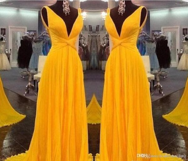 2019 yellow plunging v neck evening dress aline sleeveless chiffon formal holiday wear prom party gown custom made plus size4191504, Black;red
2019 yellow plunging v neck evening dress aline sleeveless chiffon formal holiday wear prom party gown custom made plus size4191504, Black;red