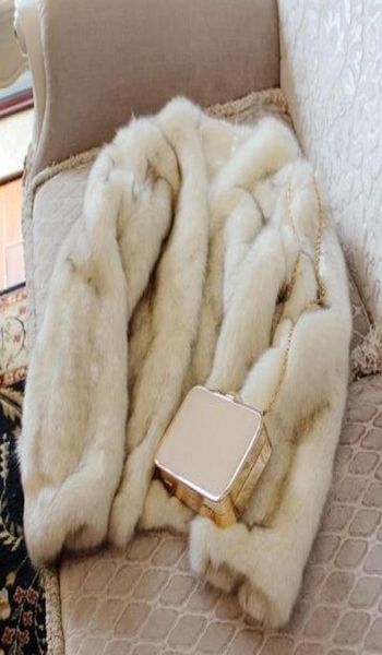 new women young model faxu fox fur coat012345678910430989109000890, Black